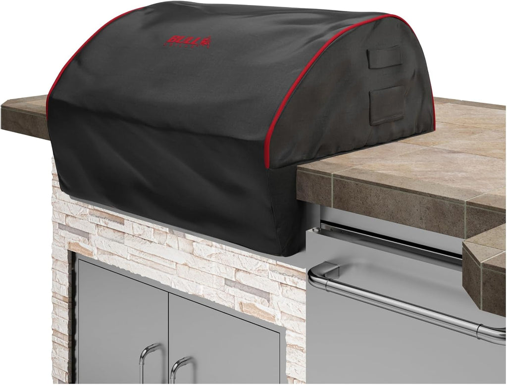 Bull Outdoor Products 30-Inch Outdoor Kitchen Bundle – Angus 75,000 BTU Built-In Grill Head, Grill Cover, Door & 2 Drawer Combo with Reveal, Glass Door & Contemporary Refrigerators – NG