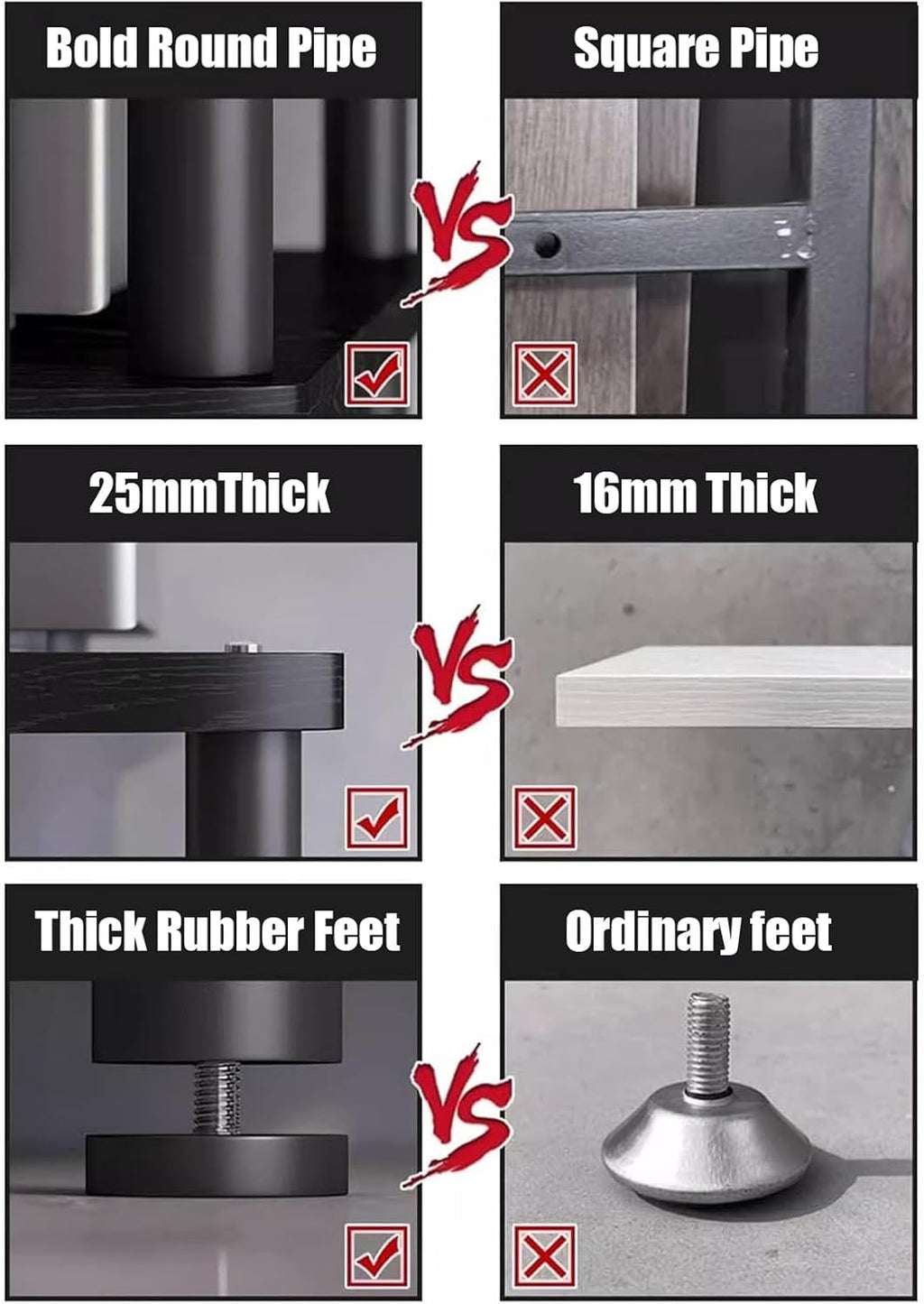 XingLi Available in 5 Colors AV Media Stand,Open Audio Rack Component Cabinet, Open Stereo Cabinet with Shock-Absorbing Feet, Power Amplifier Shelf Equipment(E)