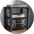 3/4 Layer HiFi Audio Cabinet Rack AV Shelf TV Stand for Turntable & Record Player Home Entertainment Furniture Black 60x50x64cm (3 Tier) Perfect for AV Amp & Equipment