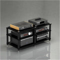 Audio Rack Multi Layer Stereo Rack Audio Equipment Rack Wooden Audio Rack Cabinet AV Cabinet Durable Audio Component Rack Media Rack(Nero,3 Tier)