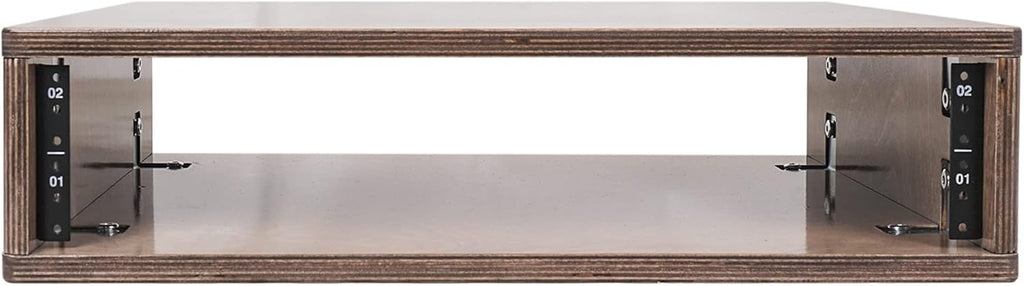 Sound Town DIY 2U Studio Rack with Solid Baltic Birch Plywood, Weathered Brown for Recording Room, Home Studio (SDRK-Y2B)