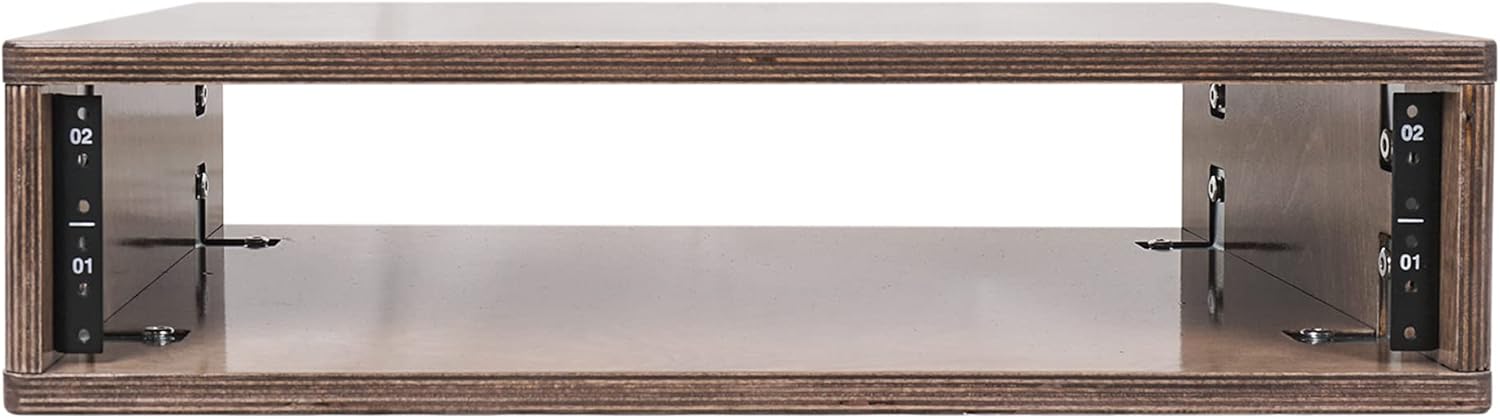 Sound Town DIY 2U Studio Rack with Solid Baltic Birch Plywood, Weathered Brown for Recording Room, Home Studio (SDRK-Y2B)