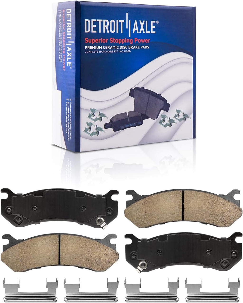 Detroit Axle - Brake Kit for Silverado Suburban Sierra Avalanche Yukon XL 1500 Tahoe Escalade Disc Brake Rotors Ceramic Brakes Pads Replacement [12' Front & 12.99' Rear Rotors, Dual Piston Caliper]