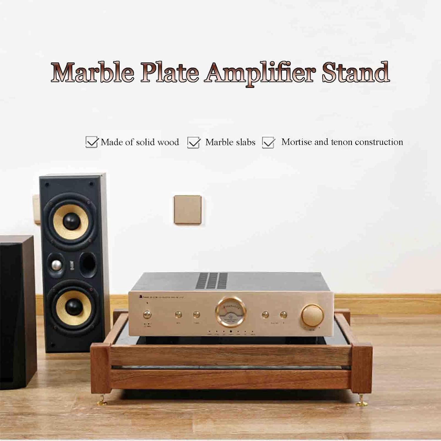 Home Audio Equipment Cabinet HiFi Audio Equipment Cabinet Multi-Level Audio Cabinet Solid Wood Light Luxury Audio Rack Load-Bearing Stable Not to Hurt The Equipment