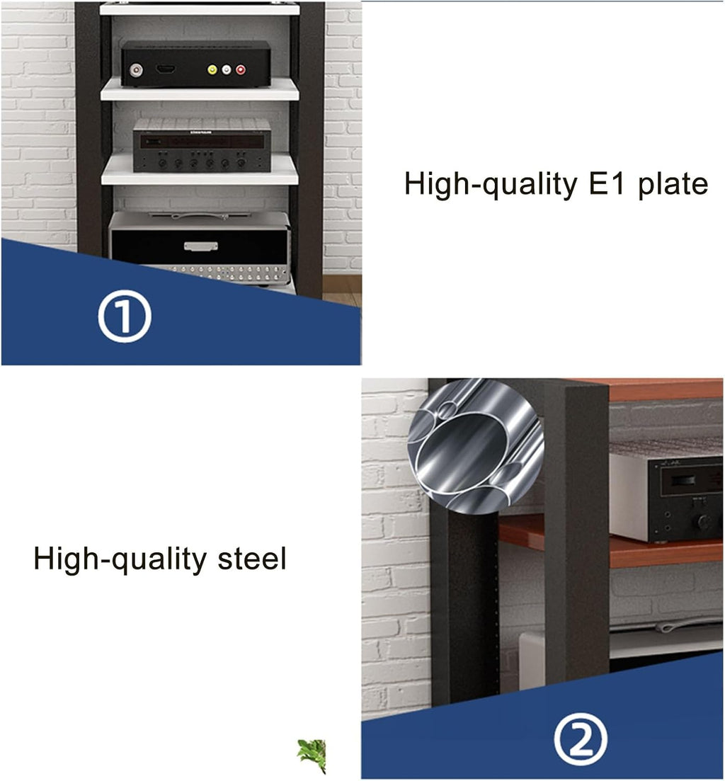 Corner Tv Stand with Ample Storage 5Tier Audio Rack Adjustable Shelves Media Console for Home Theater & Recording Roomwhite Av Cabinet for Tv & Stereo Equipment,White,3 Tier