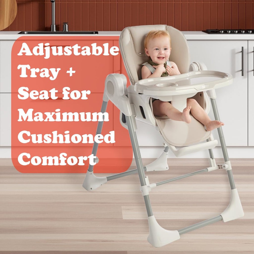 PrimoBaby SnuggleBug 2-in-1 Infant Swing & High Chair, Adjustable Seat Recline, Height, & Feeding Tray, App Control, Music & Nature Sounds, Toy Bar, Ergonomic Cushion, 5 Point Safety Harness