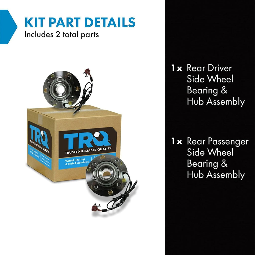 TRQ 2 Piece Rear Wheel Bearing & Hub Assembly Set Compatible with 2004-2010 Infiniti QX56 2005-2012 Nissan Armada 2004 Pathfinder Pathfinder Armada