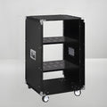 5-Tier Rolling Media Stand - Multi-Layer Av Shelf & Network Rack for Audio/Video Equipment Mobile Entertainment Center Storage Solution for Home Theater Living Room Offic-Black-2 Tier
