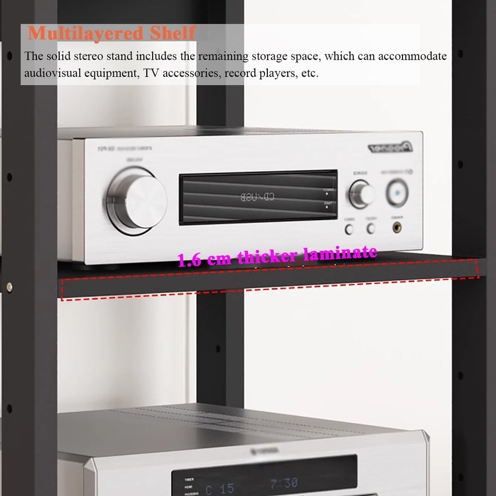 Home Audio Rack,Media Component Stand,Equipment Storage Unit,For Living Gaming Recording Music Room