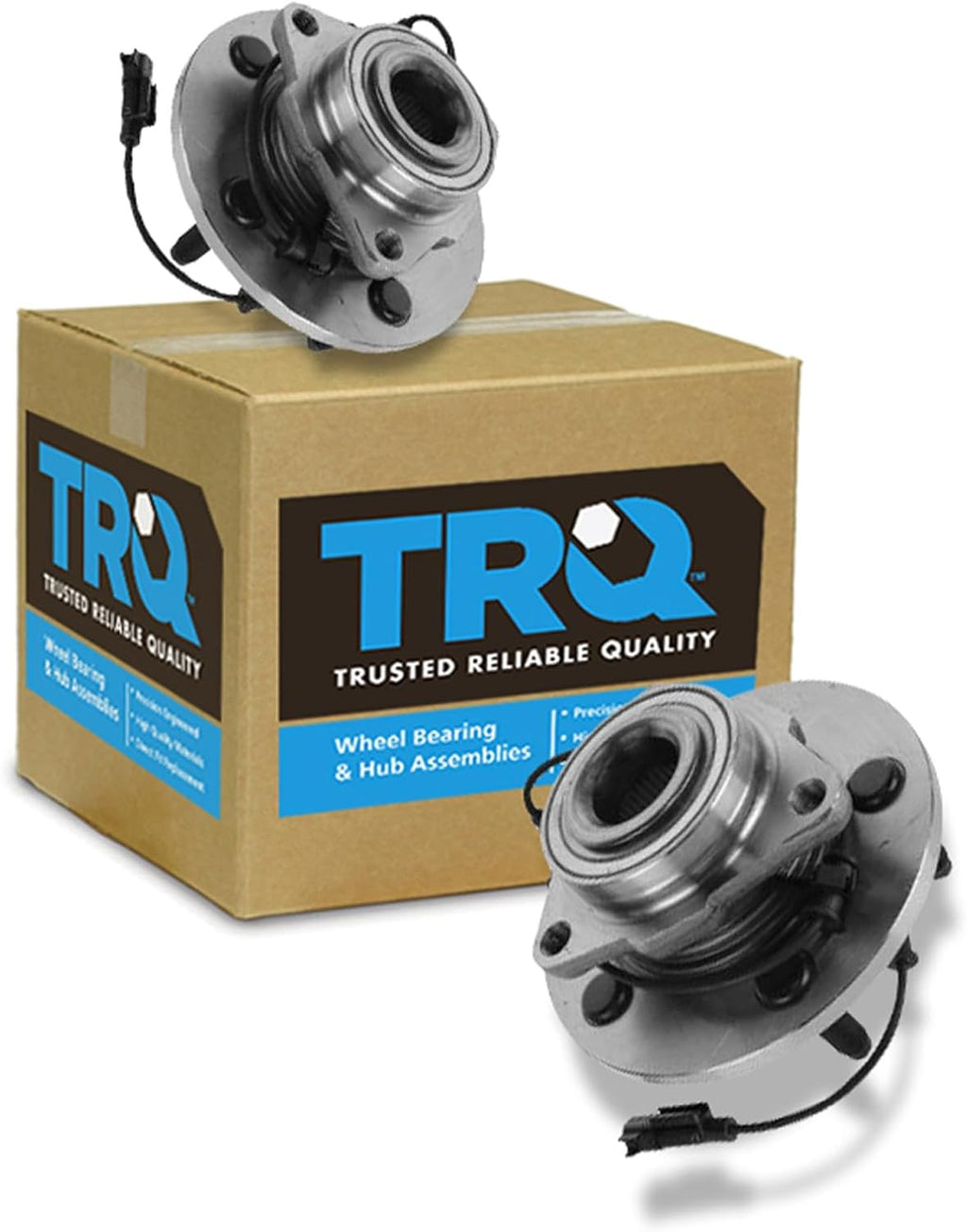 TRQ 2 Piece Front Wheel Bearing & Hub Assembly Set Compatible with 2009-2010 Dodge Ram 1500 2011 Ram 1500