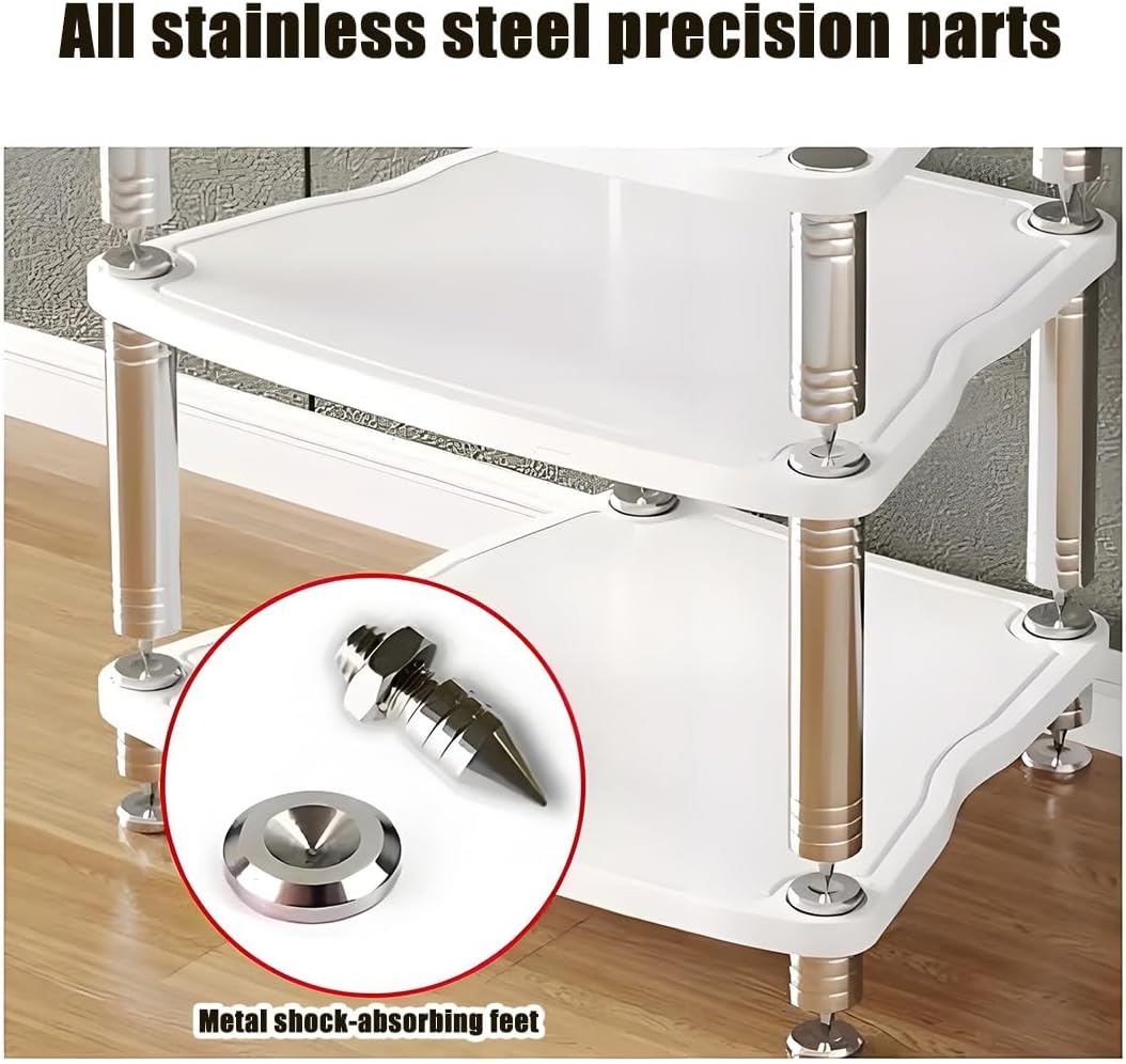 1/2/3/4-layer Media Stand, HiFi Audio Rack, Media Storage Cabinet, MDF Stereo Cabinet, with Shock-Absorbing Feet Power Amplifier Shelf Equipment Cabinet(Wood Color,25.5'x26.1'x24.2')