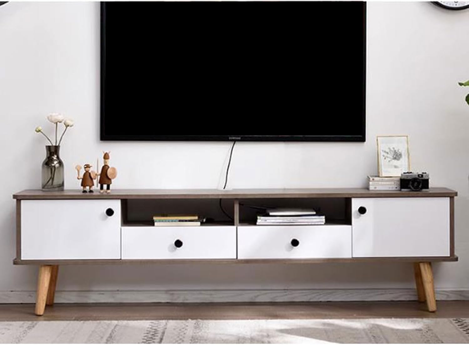 Modern Wall Mounted TV Cabinet Floating TV Shelf Wall Shelf Entertainment Center TV Stands Media TV Console Bookcase Multimedia Storage Cabinet TV Wall Unit Decor Shelf Audio-visual Equipment Shelves