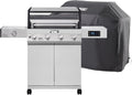 Monument Grills Denali Series, Denali 405 4-Burner Liquid Propane Gas Smart BBQ Grill Stainless Steel with BBQ Cover(2 items)