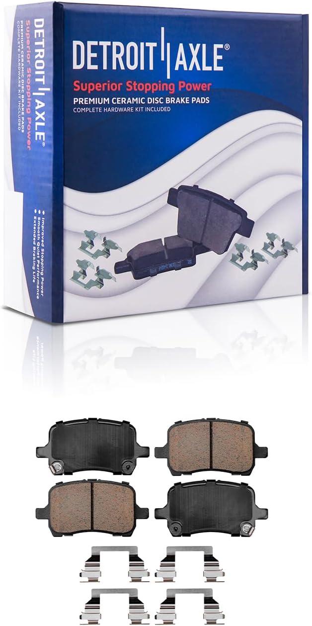Detroit Axle - Brake Kit for Chevrolet Malibu Cobalt HHR Pontiac G5 G6 Pursuit, Disc Brake Rotors Ceramic Brake Pads Replacement : 11.65' inch Front and 10.63' inch Rear Rotor