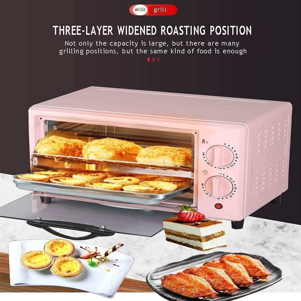 oven mini oven air fryer oven 12L Mini Oven,Multi-Function Convection Countertop Toaster Oven Electric Toaster Oven Toaster Ovens Countertop Toaster Oven Air Fryer, (Color : Pink) ( Color : Pink , S