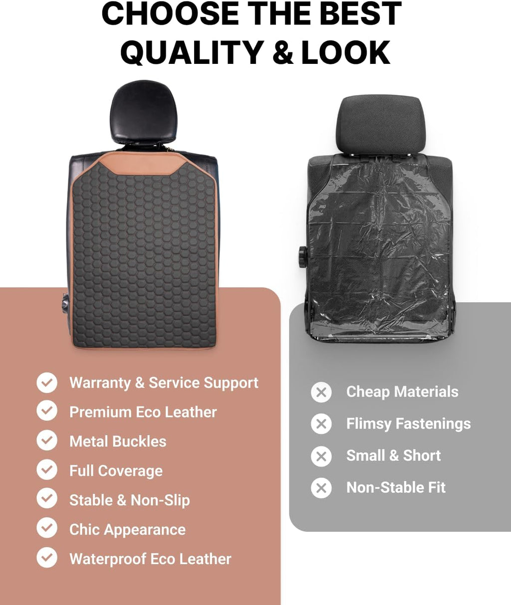 Owleys Set Seat Back Organizer & Car Seat Protector Hexy Waterproof & Non-Slip Protector for Child Car Cushion for Leather and Fabric Seats (Hexy Set 2)