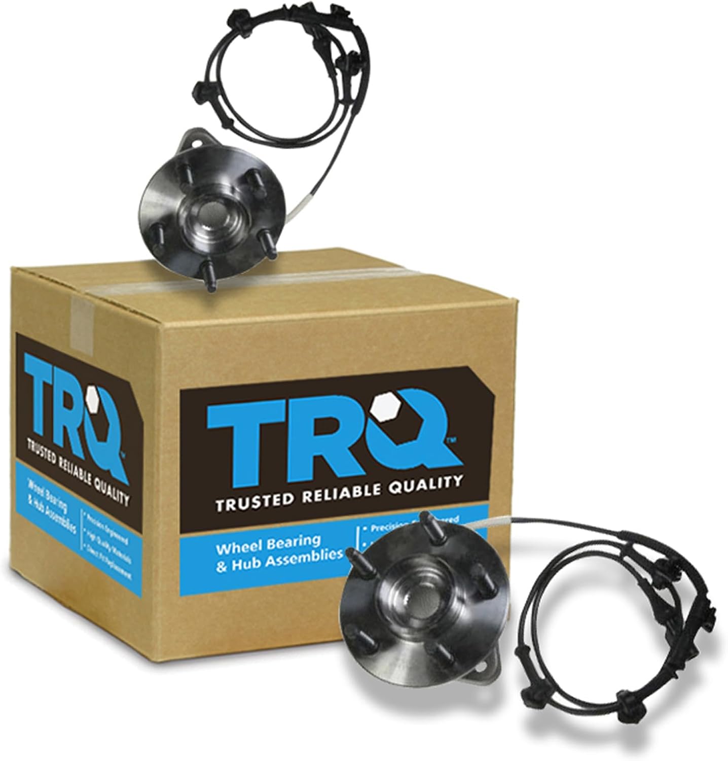 TRQ Front Wheel Bearing and Hub Assembly Set 2 Piece Compatible with 00-01 Ford Ranger 4WD ABS 2002 Ranger 4WD 2001 Mazda B3000 4WD 2002 B3000 2000 B4000 4WD ABS 2001 B4000 SE 2002 B4000