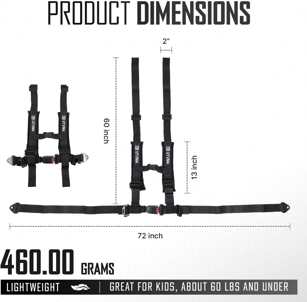 UTVMA Rear Bump Seat Compatible with Kawasaki Teryx 4 (2012-2025) | Center UTV Seat | Includes 4-Point Harness & Mount | Add Extra Rider Safely