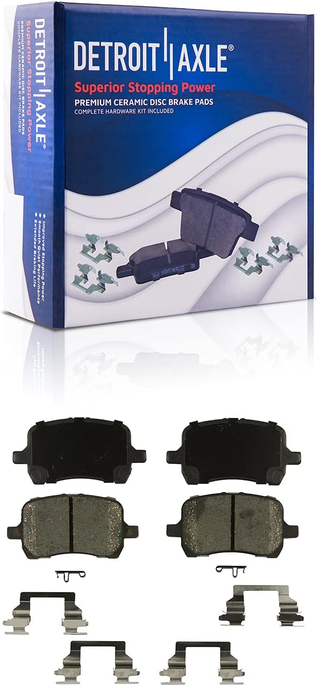Detroit Axle - Brake Kit for Chevrolet Malibu Pontiac G6 Saturn Aura, Disc Brake Rotors Ceramic Brakes Pads and Front Brake Calipers Replacement: 11.65' inch Front &10.63' inch Rear Rotor