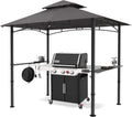 MASTERCANOPY 8 x 5 Grill Gazebo Outdoor BBQ Gazebo Canopy with 2 LED Lights (Dark Gray)
