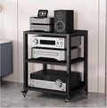 Rolling Audio Component Rack Tower Media Stereo Stand Equipment Shelf, Home Commercial Corner Entertainment Center, Stereo Shelf HiFi Audio Systems, 3 tier-70cm Tall