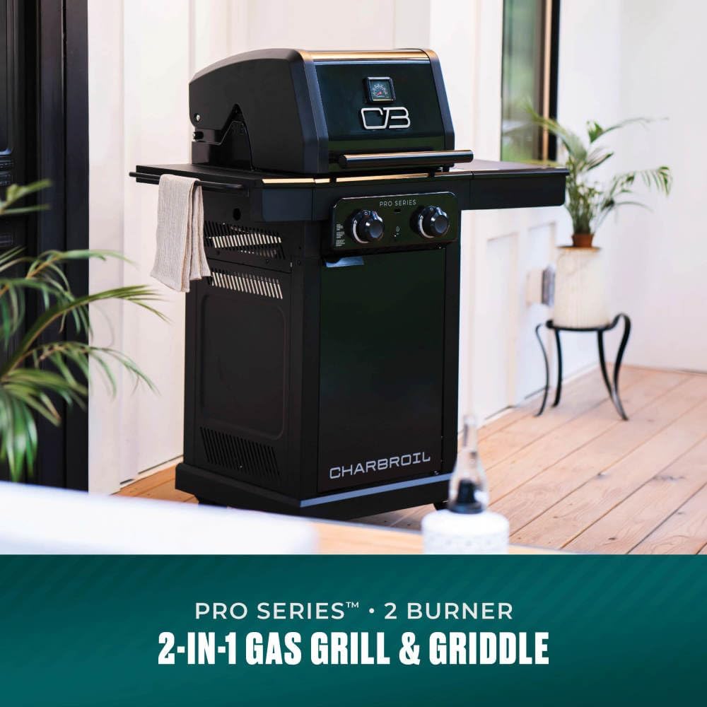 Charbroil Pro Series with Amplifire Infrared Technology 2-Burner Propane Gas Grill and Griddle Cabinet, Black - 463676724