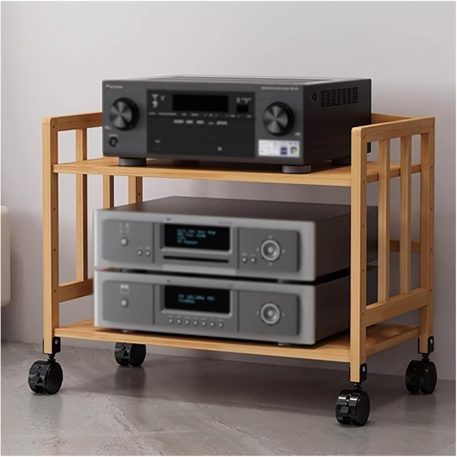 4-Tier HiFi Audio Rack - Adjustable Media Tower for DVD/Cd/Turntable Stereo Equipment - Perfect Entertainment Storage Unit for Living Room Office Or Corner-W-50cm-2 Tier-A