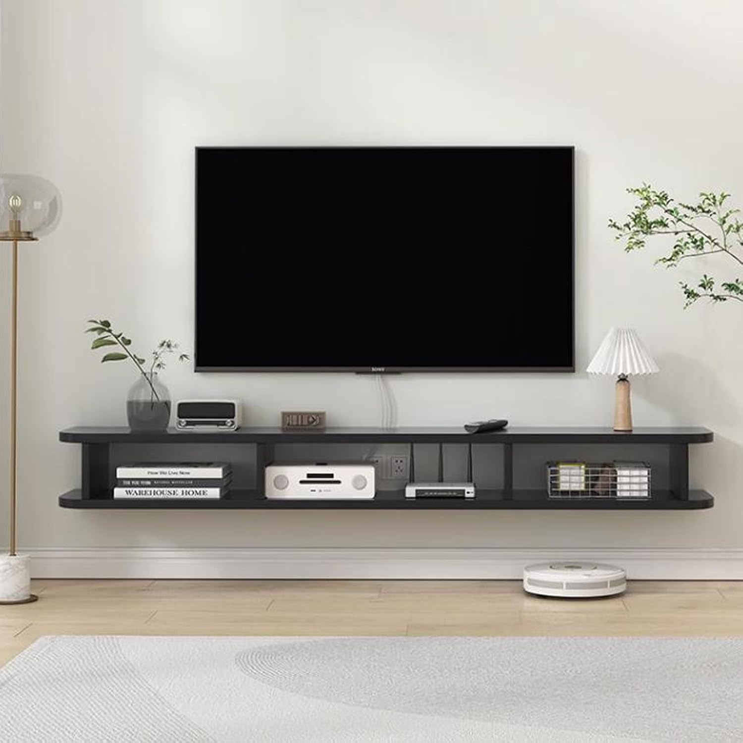 Wall Shelf Wall mounted TV Cabinet Floating Shelf TV Console Audio-visual Equipment Shelves Office Storage Cabinet Book Shelf Gaming Shelf Entertainment Unit TV Stand Wall Mount Corner Shelves