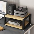 Desktop Mini Audio Rack Tower, AV Media Stand CD Player Game Console Stand Stereo Component Cabinet Small Storage for Audio Equipment(45x35x23cm)