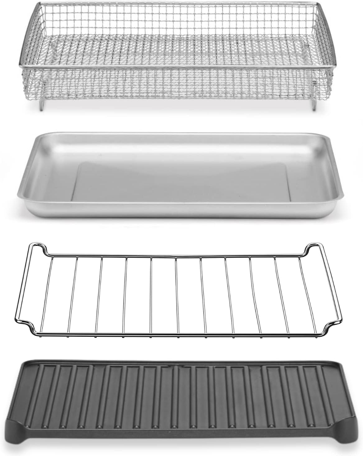 Cuisinart Air Fryer + Convection Toaster Oven, 8-1 Oven with Bake, Grill, Broil & Warm Options, Stainless Steel, TOA-70 & C77SSR-12P Color Pro Collection 12 Piece Knife Block Set, Red