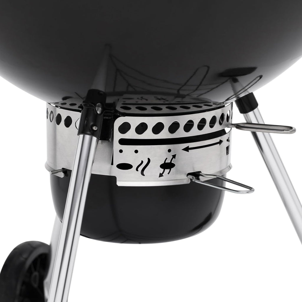 Weber Master-Touch Charcoal Grill, 26-Inch, Black – Premium Outdoor BBQ Grill with Tuck-Away Lid Holder & One‑Touch™ Cleaning System, Porcelain‑Enameled Kettle