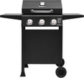 BRANDMAN GRILLS SINCE 1987 3-Burner Propane Gas Grill, 27,000 BTU BBQ Grill with Porcelain-Enameled Grates, Built-In Thermometer, Side Shelves, Heavy-Duty Wheels – Outdoor Grill for Patio & Backyard