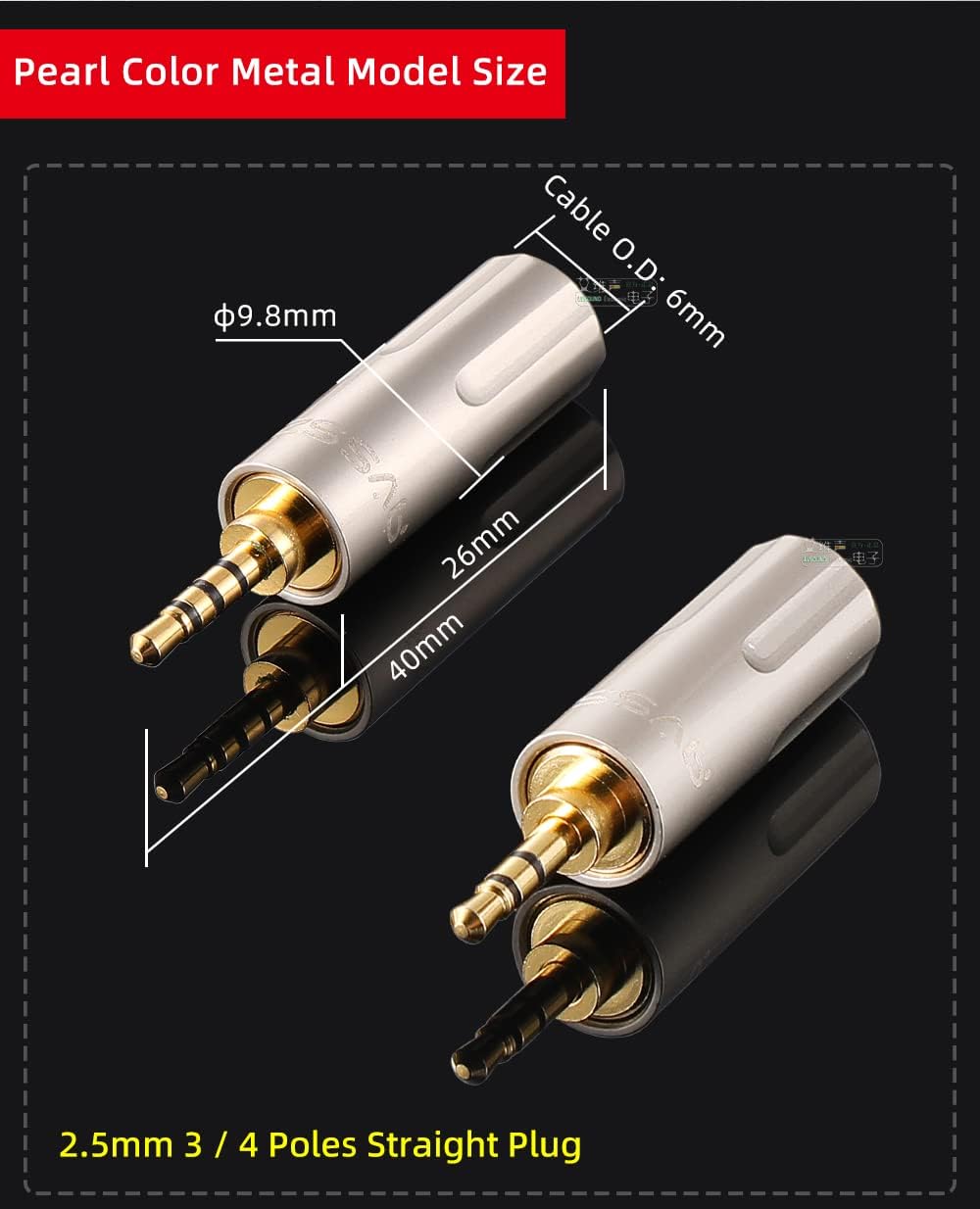 30PCS/Pack Jack 2.5 mm TRS Stereo 3 Pole Headphone Cable Audio Plug Connector, Headset Earphone Line Repair Replacement (2.5mm TRS, Satin Nickel Color - Male Jack)