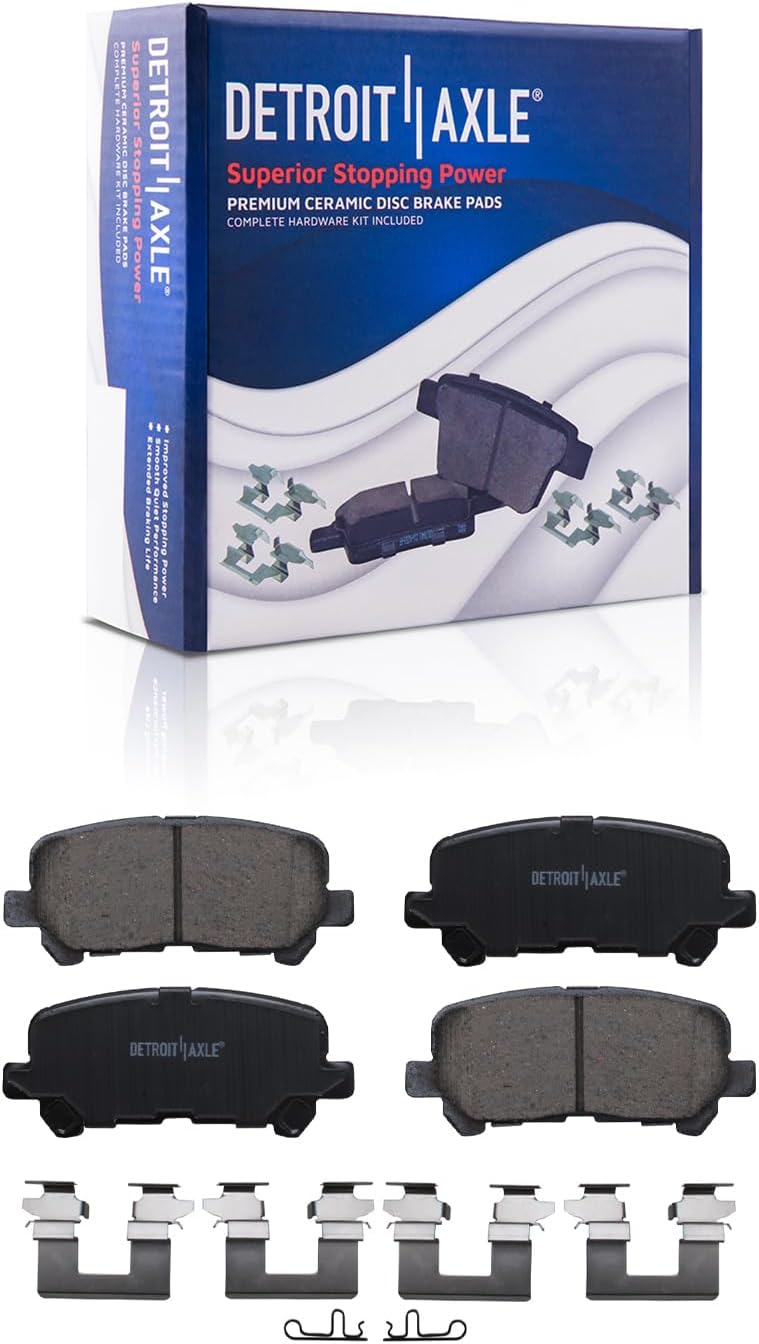 Detroit Axle - Brake Kit for 2009-2014 Honda Pilot 2007-2013 Acura MDX 2010-2013 ZDX, 12.98' inch Front and 13.13' inch Rear Disc Brakes Rotors Ceramic Brake Pads Replacement