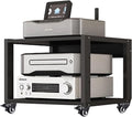 Heavy Duty Media Stereo Stand Equipment Shelf, 1 2 3 4 Layer Black Video Game/DVD Holder, Audio Component Rack Tower for Tv Accessories Record Player Console(H45cm-1Tier)