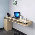 Wall Mounted Workstation Desk & TV Cabinet - Floating Shelf Media Console for Home Office & Bedroom, Corner Shelves for Audio-Visual Equipment & Writing Table