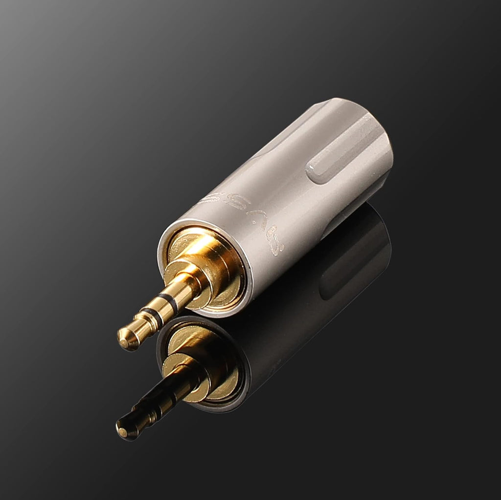 30PCS/Pack Jack 2.5 mm TRS Stereo 3 Pole Headphone Cable Audio Plug Connector, Headset Earphone Line Repair Replacement (2.5mm TRS, Satin Nickel Color - Male Jack)