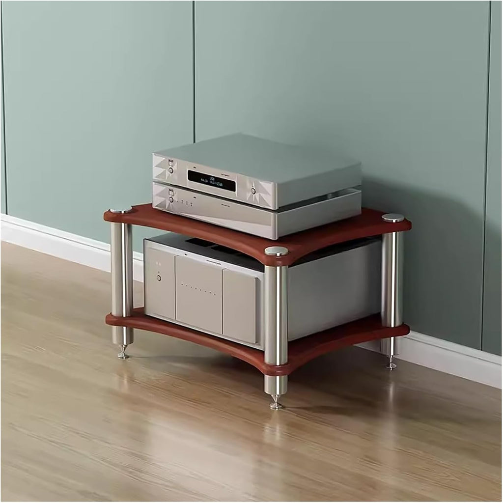 Heavy Duty 2-Tier Audio Component Rack for Living Room & Small Spaces - Modern Stereo Stand Media Tower Equipment Shelves, HiFi Audio Racks System