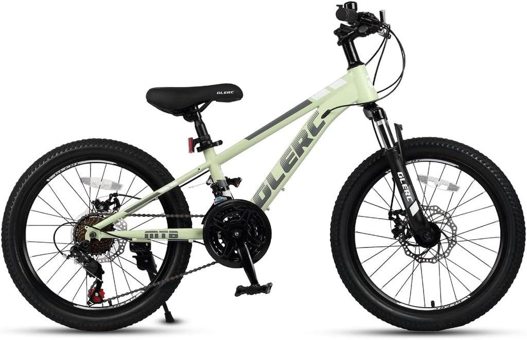 Glerc 20 24 Inch Kids Bike, Kids Mountain Bike for Boys and Girls Ages 6-15, 21-Speed Skyline Bicycle with Front Suspension and Disc Brakes, Multiple Colors