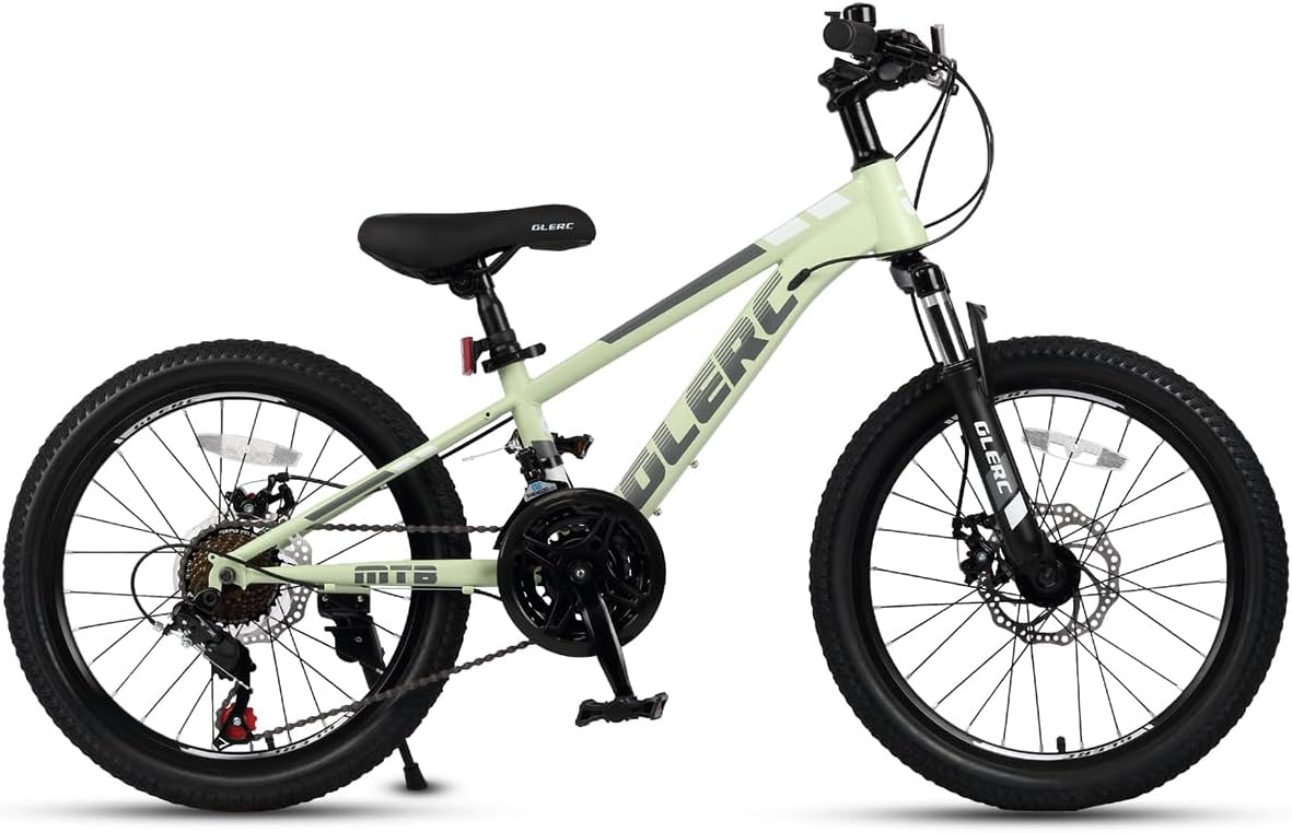 Glerc 20 24 Inch Kids Bike, Kids Mountain Bike for Boys and Girls Ages 6-15, 21-Speed Skyline Bicycle with Front Suspension and Disc Brakes, Multiple Colors