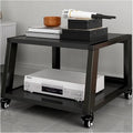 Heavy Duty Rolling Audio Rack Tower - 5-Tier Media Stereo Stand with Wheels Commercial Grade Equipment Shelves for Home HiFi System - Black Finish-Black-2 Shelf