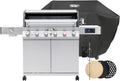 Monument Grills 6+1 Burner Smart Propane Gas Grill, Denali 605Pro Stainless Steel Grill 78,000 BTU Outdoor Barbecue Grill with Side Burner, Pizza Stone, Round Cooking Plate & Grid, Cover, Rotisserie
