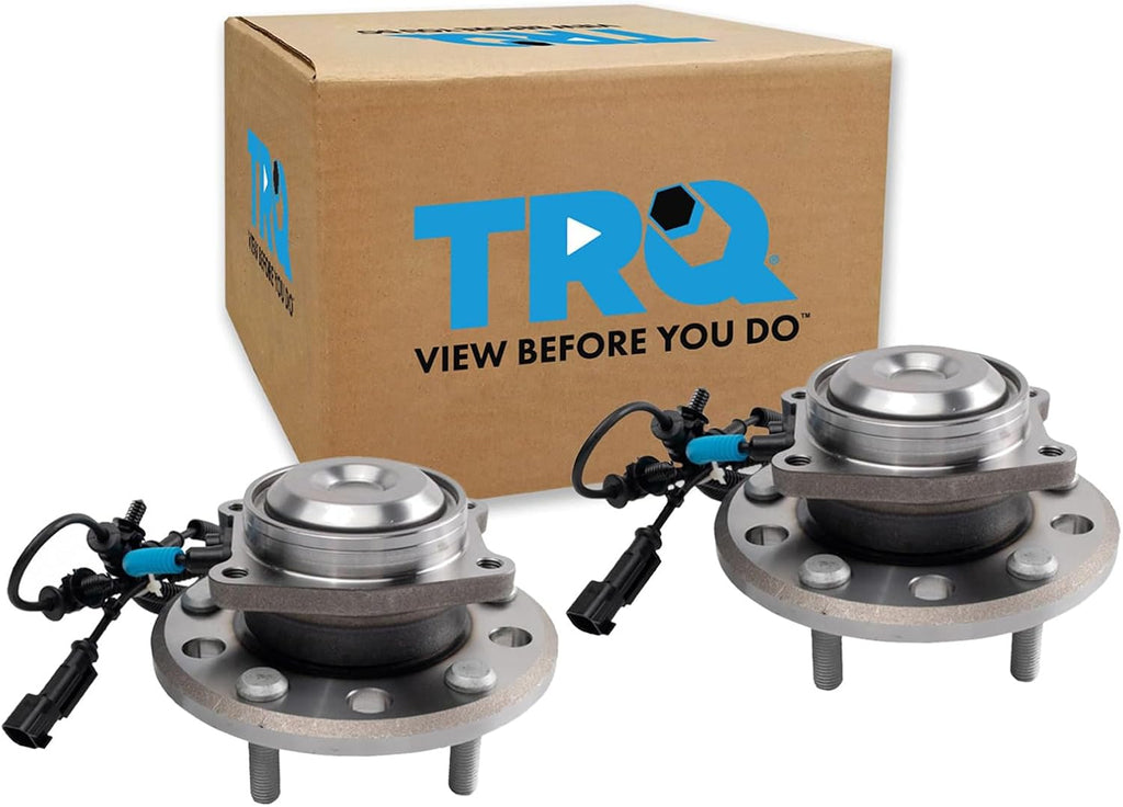 TRQ Rear Driver and Passenger Side Wheel Bearing and Hub Assembly Set 2 Piece Compatible with 2017-2019 Chrysler Pacifica Van Without Adaptive Cruise Control
