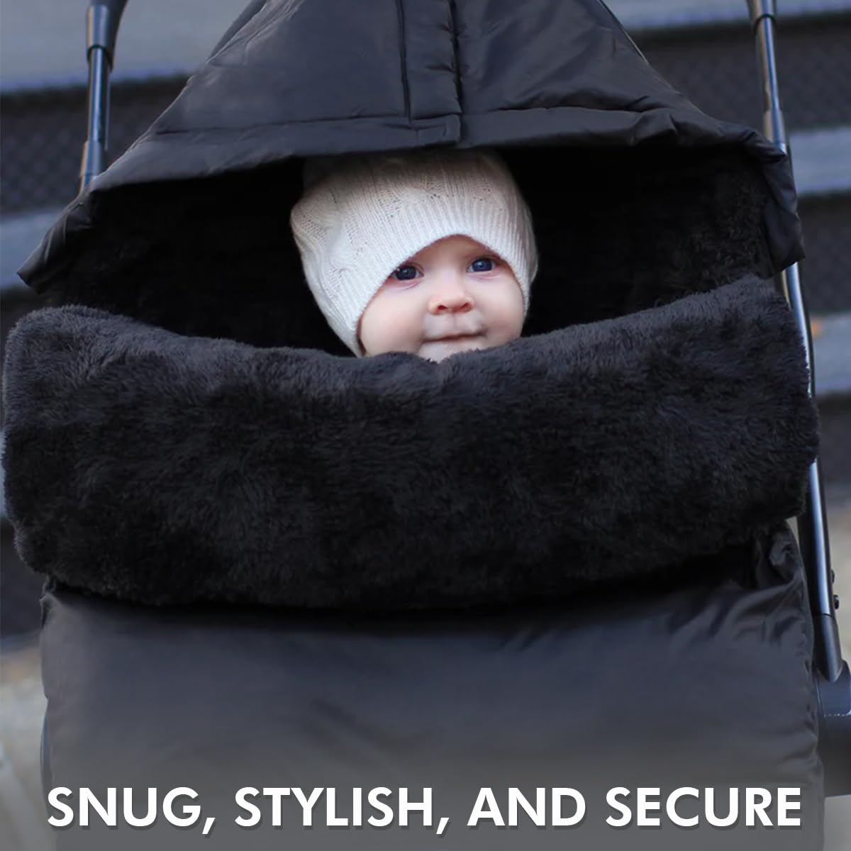7 A.M. 7AM Enfant Universal Stroller Footmuff - Water Repellent Winter Bunting Bag for Strollers & Car Seats, Soft Micro-Fleece & Plush Lined Stroller Footmuff for Baby Boy & Girl | PlushPOD