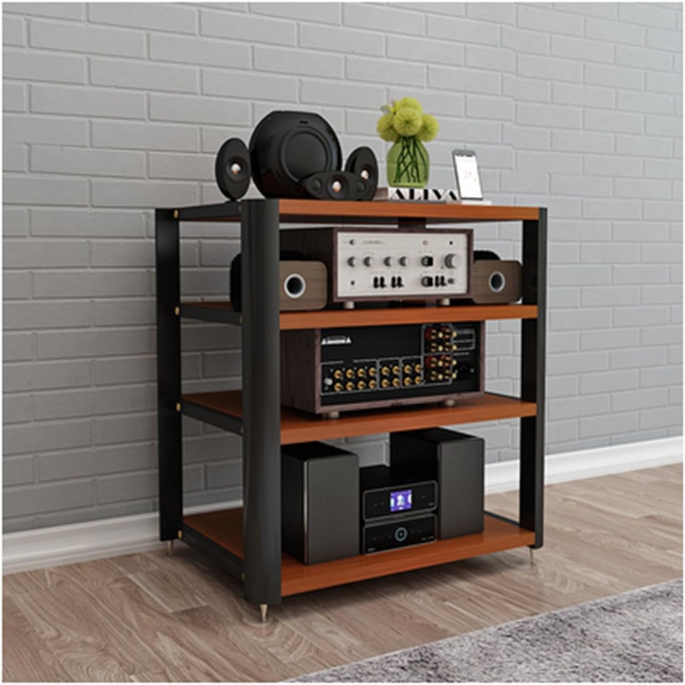 AV Media Stand,4-Tier Media Stand Audio/Video Rack,Floor-Standing Audio and Video Equipment Storage Rack,Suitable for Offices and Study Rooms (Color : Style 1)