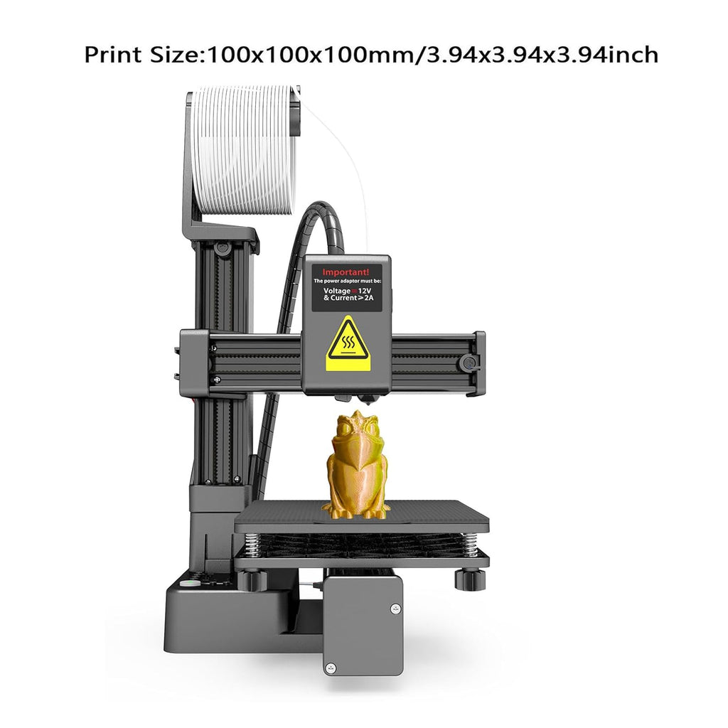 High Accuracy 3D Printer, Beginner Friendly, Compact Size, Fast Heating, Educational Tool, Robust ABS Material, Small 3D Printer with 100x100x100mm Printing Size (Black)