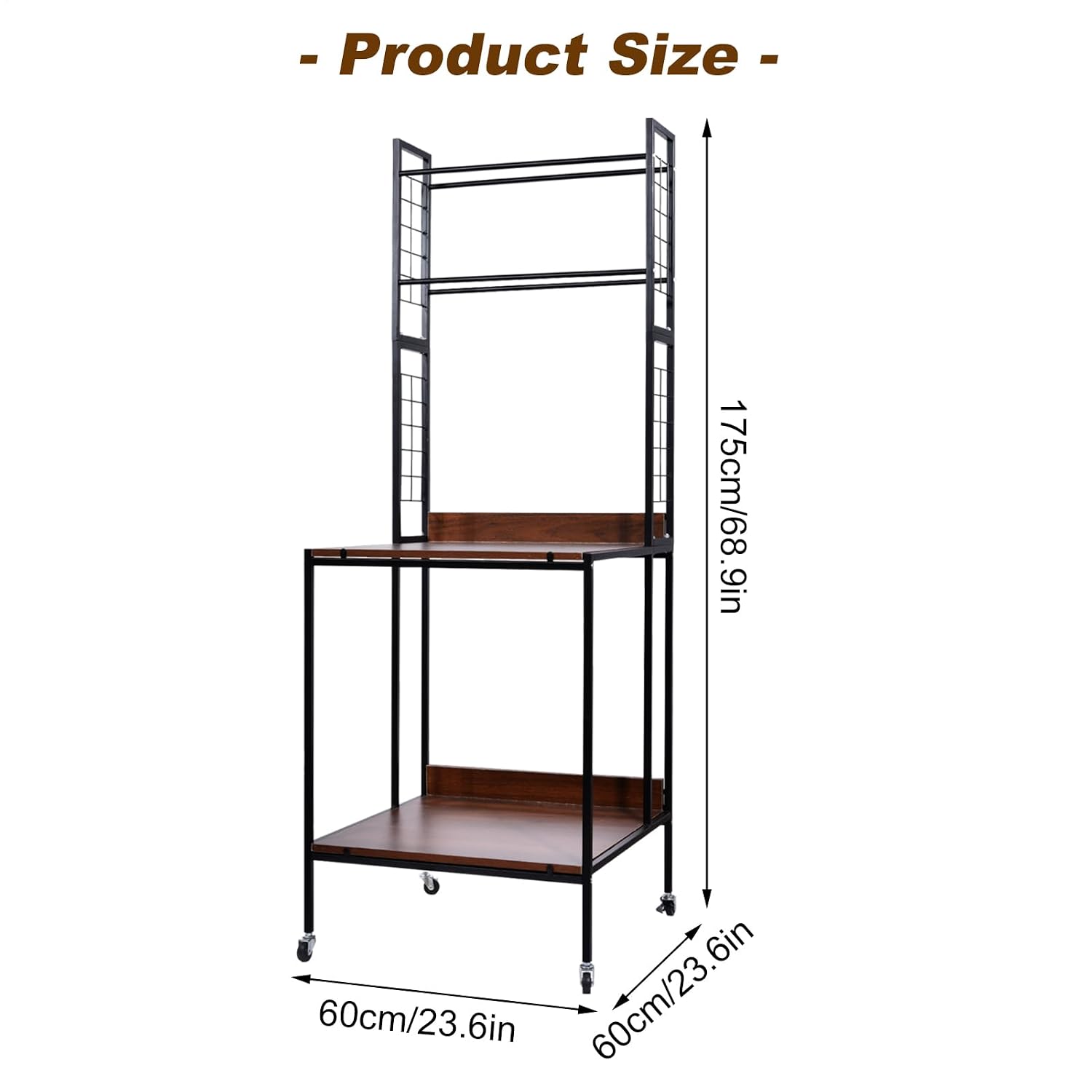 3D Printer Table Stand 2 Layer Rolling 3D Printer Filament Storage Desk Rack Heavy Duty Mobile Table with Feet & Locked Wheels for PL.A ABS PET.G Studio Office Workshop Storage Organization