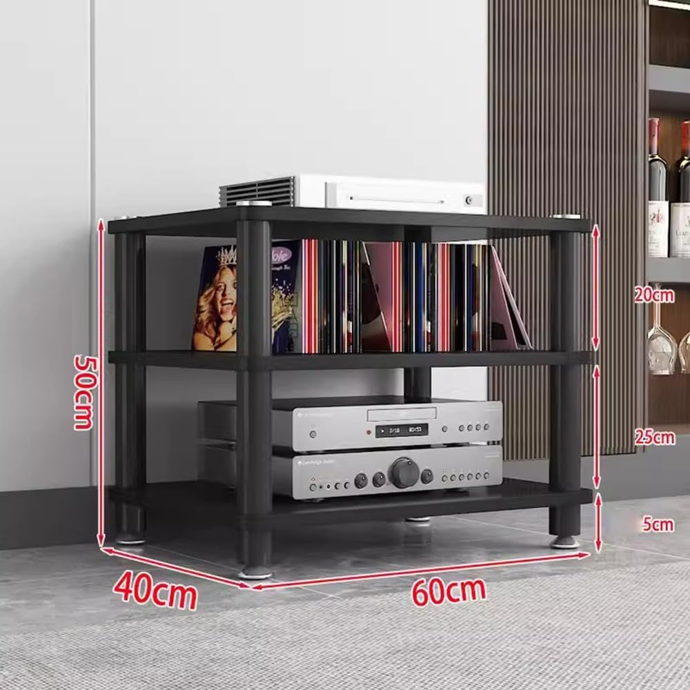 Media Storage Cabinet Rack, Modern Audio-Video Stand, 1/2/3/4-Tier Wood Stereo Cabinet for Organized Media, Ideal for Home Theater and Entertainment Systems