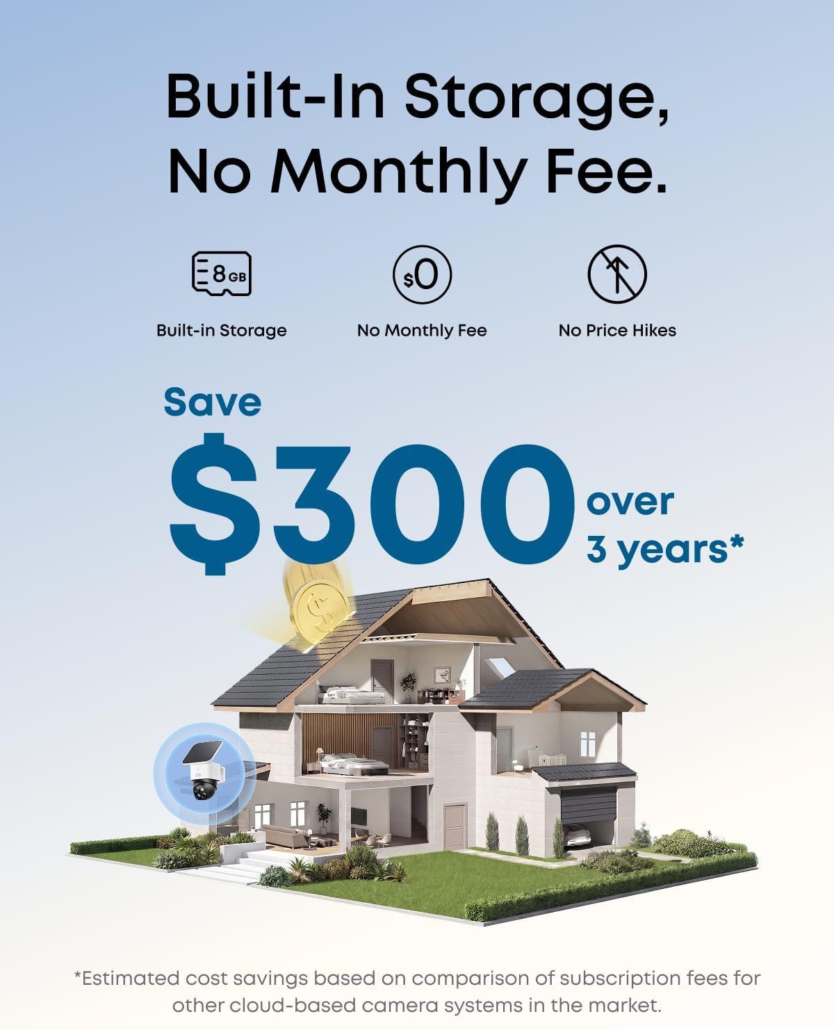 eufy Security 3K Dual Camera, SoloCam S340, Solar Security Cameras Wireless Outdoor, Cameras for Home Security, 360°Coverage, Pan & Tilt, No Blind Spots, No Monthly Fee, Built-in 8GB