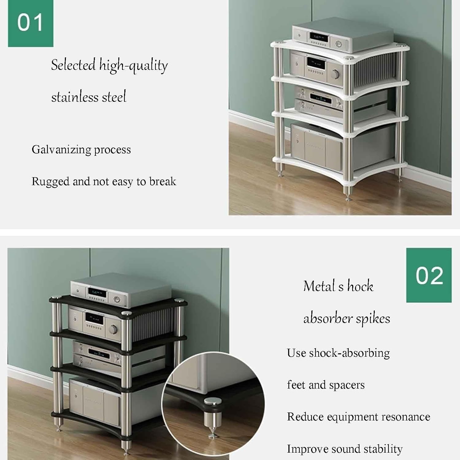 Cinema audio equipment cabinet home professional amplifier rack HIFI audio cabinet equipment cabinet multifunctional multi-layer audio cabinet does not hurt the floor strong gravity Apply to a variety